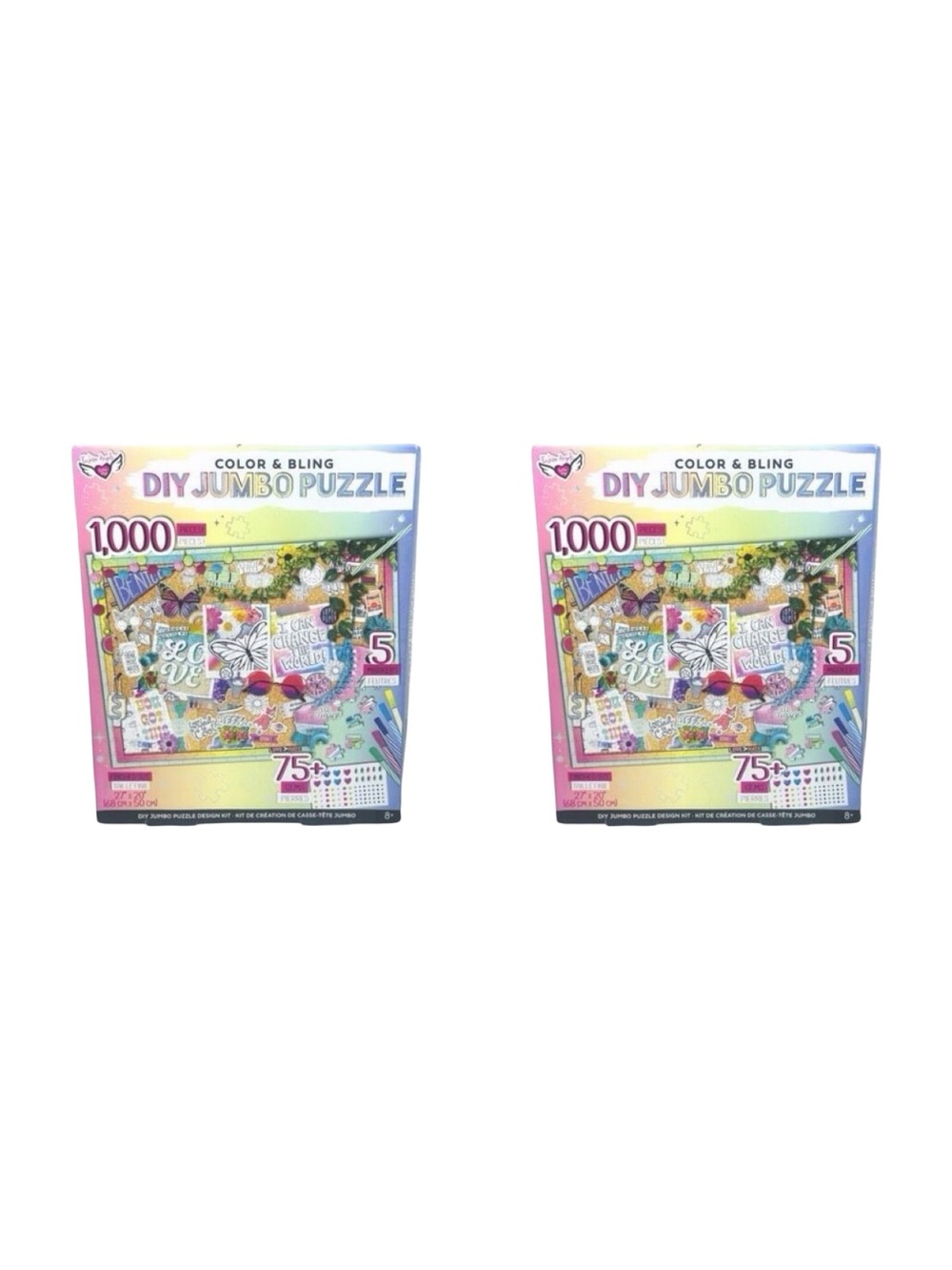 Fashion Angels Color & Bling DIY Jumbo Puzzle Design Kit - 1000 Pieces - 2 Kits